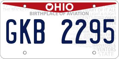 OH license plate GKB2295