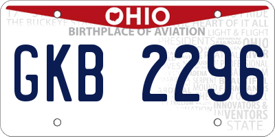 OH license plate GKB2296