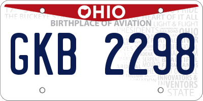 OH license plate GKB2298