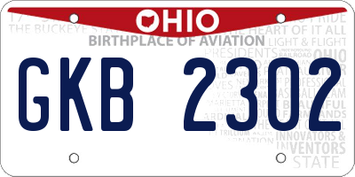 OH license plate GKB2302