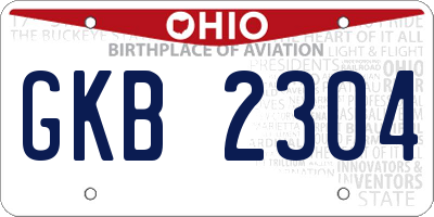 OH license plate GKB2304