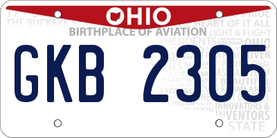 OH license plate GKB2305