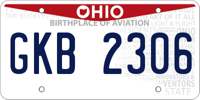 OH license plate GKB2306