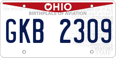 OH license plate GKB2309