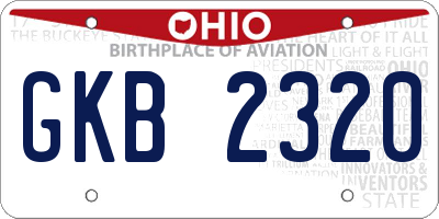 OH license plate GKB2320