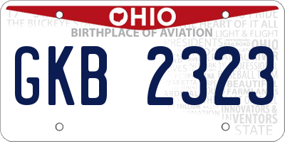 OH license plate GKB2323