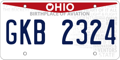 OH license plate GKB2324