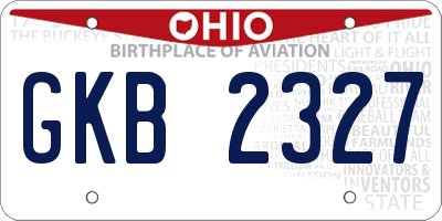OH license plate GKB2327