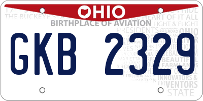 OH license plate GKB2329