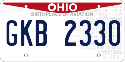 OH license plate GKB2330