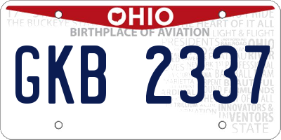 OH license plate GKB2337