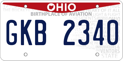 OH license plate GKB2340