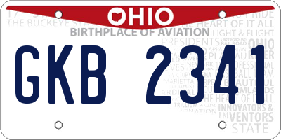 OH license plate GKB2341