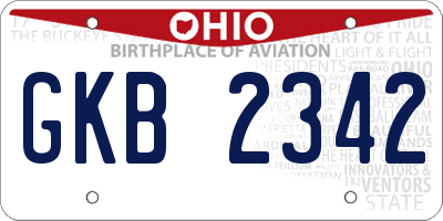 OH license plate GKB2342