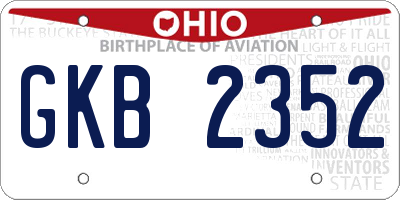 OH license plate GKB2352