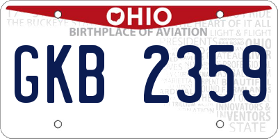 OH license plate GKB2359
