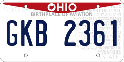OH license plate GKB2361