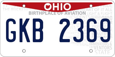 OH license plate GKB2369