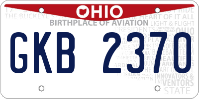 OH license plate GKB2370