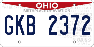 OH license plate GKB2372
