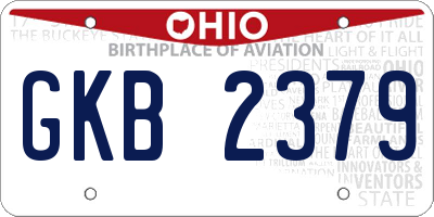 OH license plate GKB2379