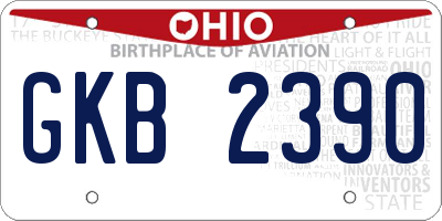 OH license plate GKB2390