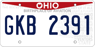 OH license plate GKB2391