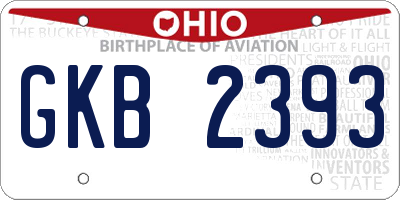 OH license plate GKB2393