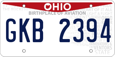 OH license plate GKB2394