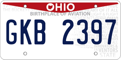 OH license plate GKB2397