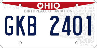 OH license plate GKB2401