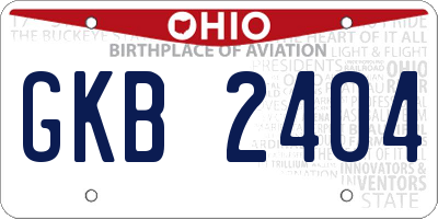 OH license plate GKB2404