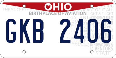 OH license plate GKB2406