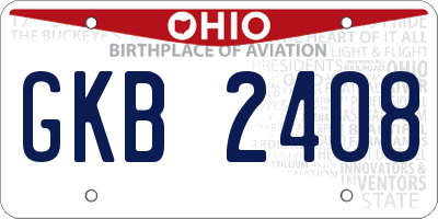 OH license plate GKB2408