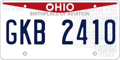 OH license plate GKB2410