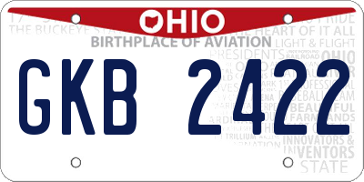 OH license plate GKB2422