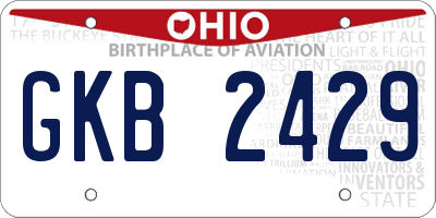 OH license plate GKB2429