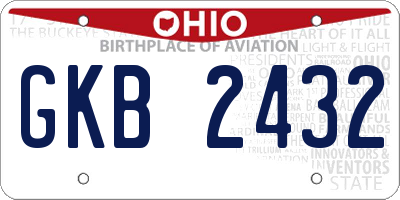 OH license plate GKB2432