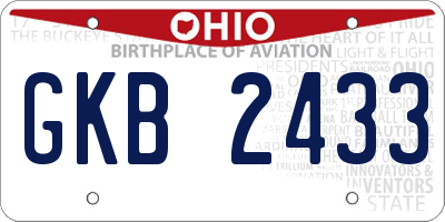 OH license plate GKB2433