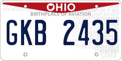 OH license plate GKB2435