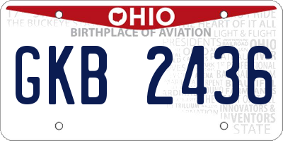 OH license plate GKB2436