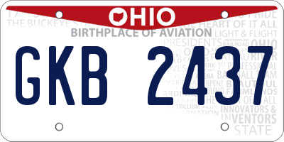 OH license plate GKB2437