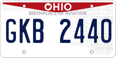OH license plate GKB2440