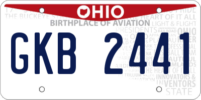 OH license plate GKB2441