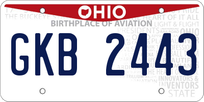 OH license plate GKB2443