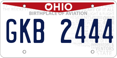 OH license plate GKB2444