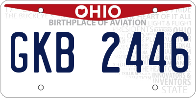 OH license plate GKB2446
