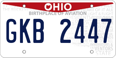 OH license plate GKB2447