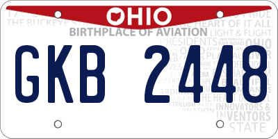 OH license plate GKB2448