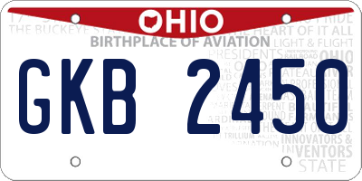 OH license plate GKB2450